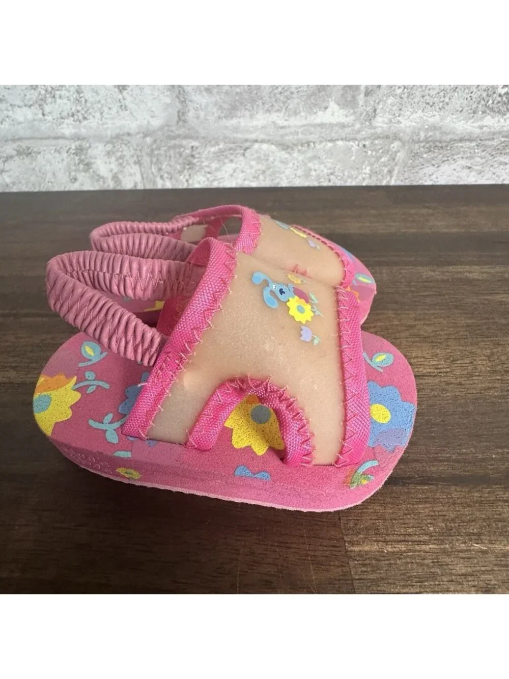 Vintage Blues Clues Baby Sandals Size 0-3 Months Nick Jr. Pink Foam 4870